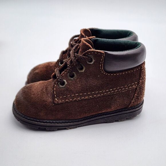 Vintage Small Steps Infant Toddler Boots Shoes Boy‎ Sz 4 Brown  Made In USA - Picture 4 of 8